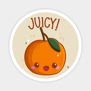 “Juicy!” Cute Happy Orange Tangerine Fruit Magnet